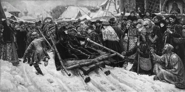В Суриков Боярыня Морозова 1887 г Царский двор глаз со вдовой боярыни не - фото 117