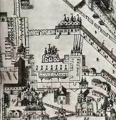 Фрагмент плана Кремленаграда Конец XVI начало XVII в Сверху Царский - фото 66