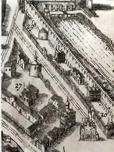 Фрагмент плана Кремленаграда Конец XVI начало XVII в Сверху Царский - фото 67