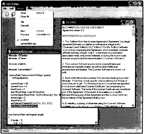 Рис 616 MDIприложение Editor Это приложение состоит из двух классов - фото 95