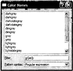 Рис 108 Приложение Названия цветов ColorNames Ниже приводится фрагмент - фото 127