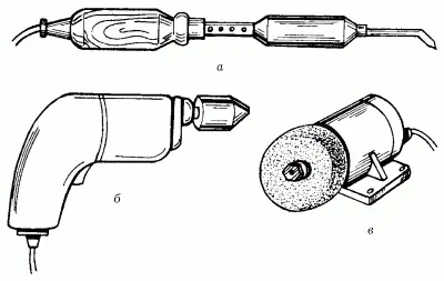 Рис 2 Электроинструменты а электропаяльник б электродрель в - фото 3