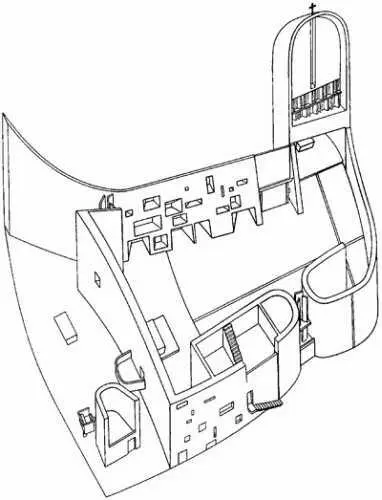 Капелла в Роншане Планаксонометрия Ле Корбюзье При этом антиэстетическая - фото 11