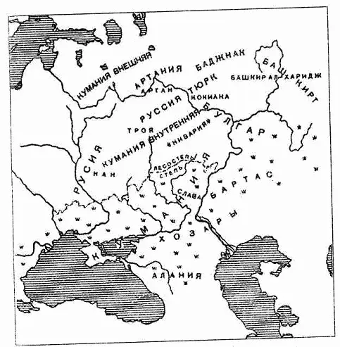 Рис 115 Схема Конрада Мюллера Восточная Европа но данным Идриси Троя - фото 114
