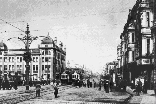 Вид 1й ТверскойЯмской улицы от Триумфальной площади где А А Ханжонков - фото 128