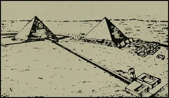 Поле пирамид в Гизе реконструкция Слева пирамида Хафра Хефрена с - фото 3