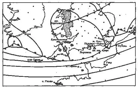 Рис 42 фронтальные волны в 1200 25 июля 1954 г Беглый взгляд на карту за - фото 40