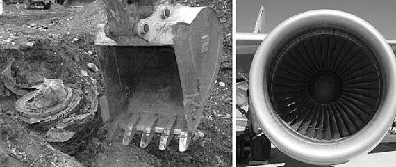 Рис 60 Найденный фрагмент и двигатель Боинга757 Аналогичная картина и с - фото 64
