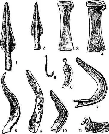 Рис 9 Орудия труда и предметы вооружения лужицкой культуры 1 2 - фото 10
