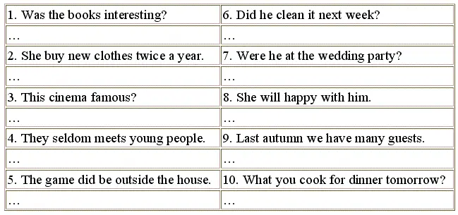 Language focus 2 Types of Questions revision Типы вопросов повторение В - фото 106