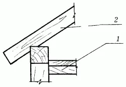 Рис 28 Опирание наслонных стропил в деревянных каркасных зданиях 1 балка - фото 28