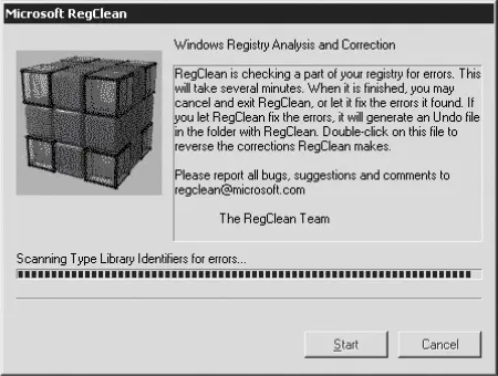 Рис 413 Окно программы RegClean Запускаем программу Начнется процесс - фото 61