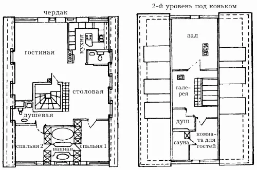 Рис 161 План двухъярусной мансарды в фахверковом доме На нижнем уровне в - фото 163
