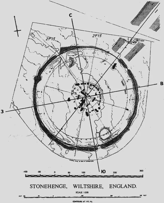 Рис 71 Топографический план Стоунхенджа Система координат и оси - фото 77