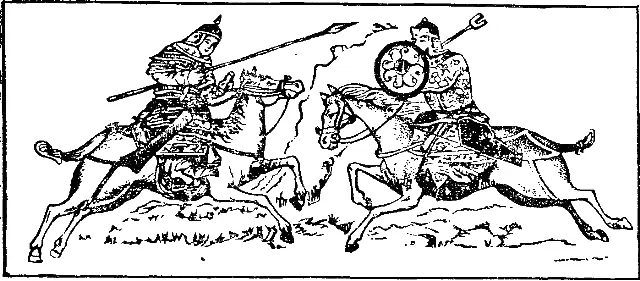 Азиатские воины рисунок XIV в Теснимые в Восточное Средиземноморье - фото 60