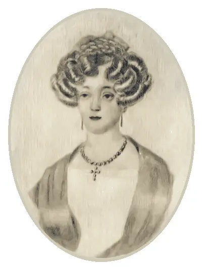 Неизвестный художник Екатерина Николаевна Гончарова 1820е гг Акварель - фото 19