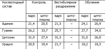 Как показывает табл 4 у крыс обучившихся сложным движениям в нервных - фото 32