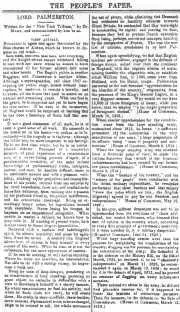 Часть страницы Peoples Paper с первой статьей К Маркса из серии Лорд - фото 14