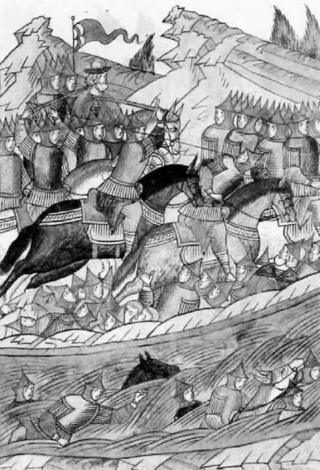Битва на реке Воже Миниатюра из Лицевого свода XVI в Вот имена убитых - фото 39