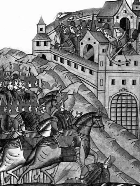 Осада Москвы Тохтамышем в 1382 году Миниатюра из Лицевого свода XVI в А - фото 59