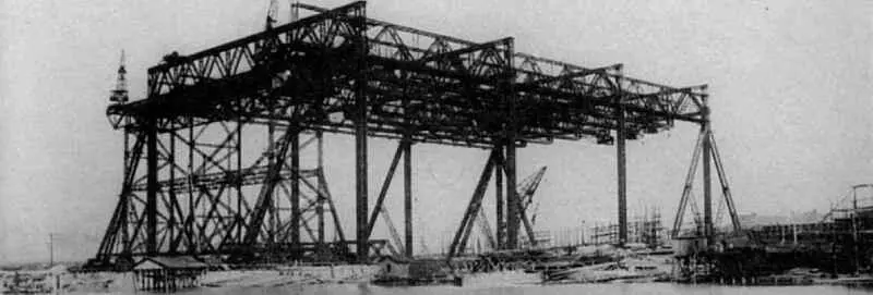 Постройка двойного эллинга шатрового типа на Путиловской верфи 2 мая 1914 г - фото 47