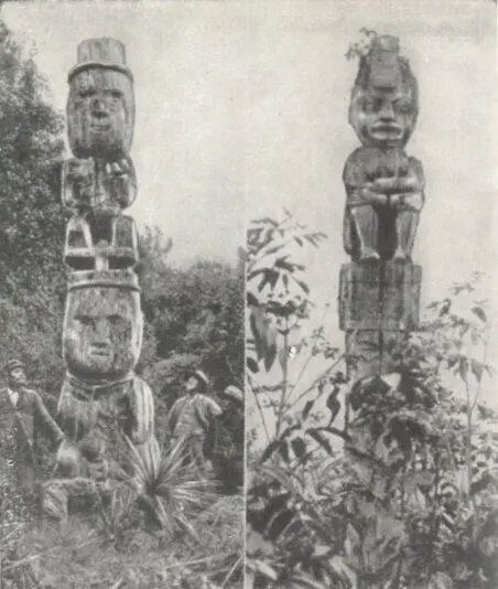 Деревянные идолы индейцев Северной Америки и жителей Полинезии очень похожи - фото 15