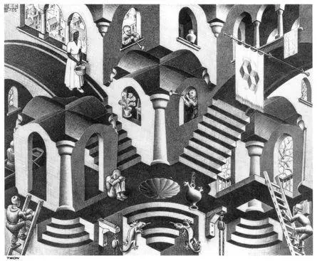 Рис 23 М К Эшер Выпуклое и вогнутое литография 1955 Гондольер не - фото 27
