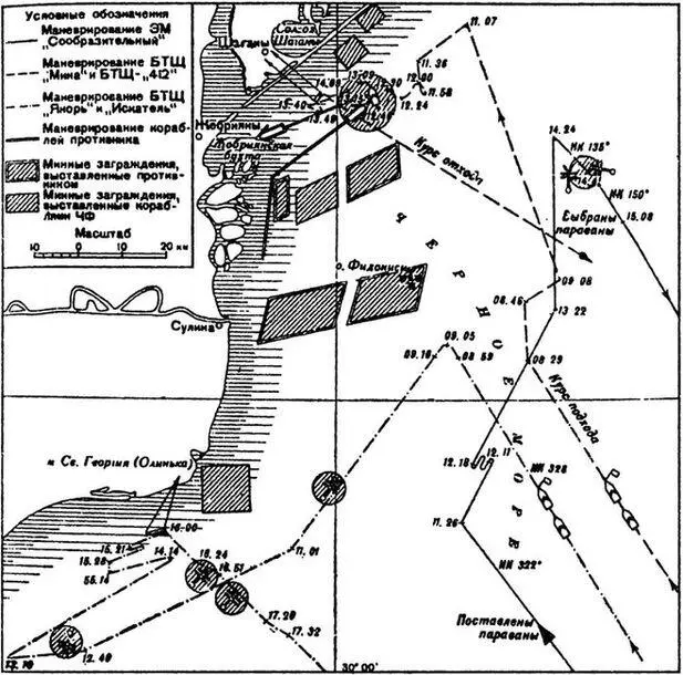 Схема маневрирования кораблей в набеговой операции 13 декабря 1942 г Теперь - фото 41