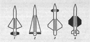 Рис 7 Аэродинамические схемы управляемых ракет 1 нормальная 2 - фото 18