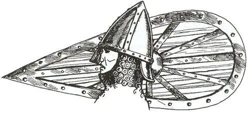 Шлем и щит норманна Сражение началось с атаки отрядов норманнов на английские - фото 6
