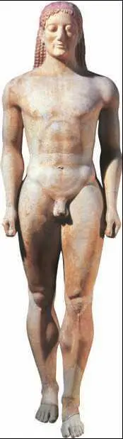 Надгробная статуя Кройса Мрамор Ок 520 г до н э Национальный - фото 296