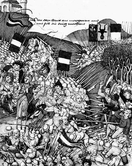 Битва при Моргартене 1315 г Иллюстрация из Бернских хроник Шиллинга XV в - фото 37