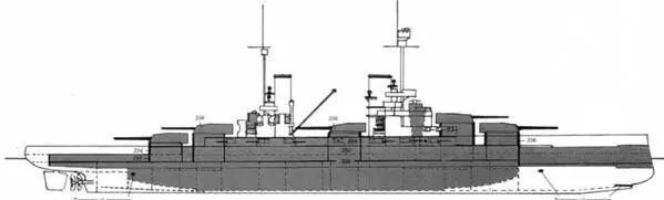 Линейный корабль Кёниг Схема бронирования В январе 1910 г Фишер оставил - фото 13