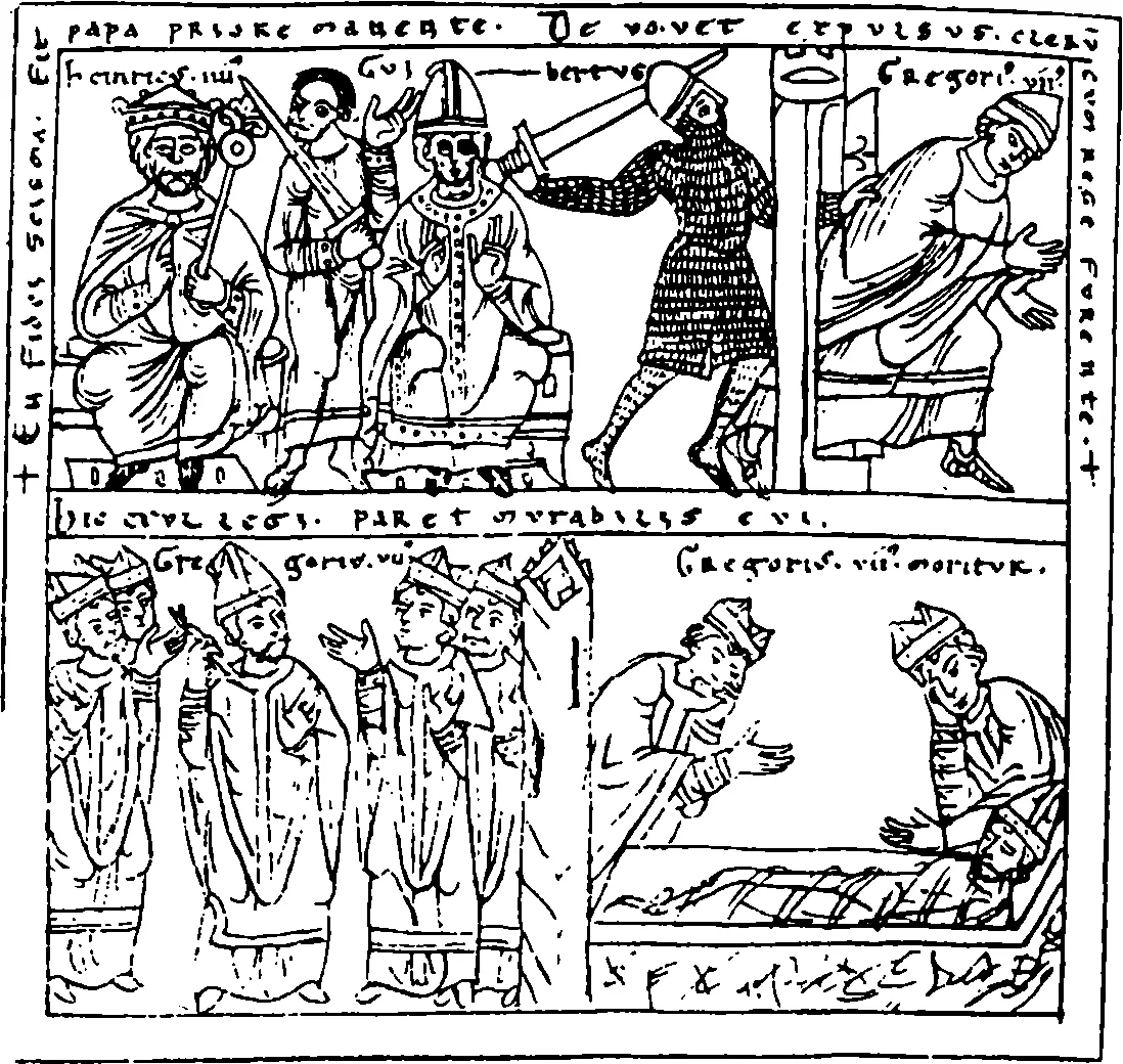 Император Генрих IV и его антипапа Климент III Изгнание папы Григория VII - фото 42