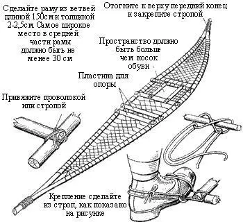 Рис 33 Изготовление лыж снегоступов Крайне сложен переход в тайге в зимнее - фото 33