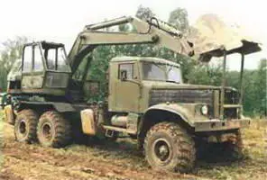 Войсковой экскаватор ЭОВ4421 на шасси КрАЗ255Б1 6х61982 г - фото 112