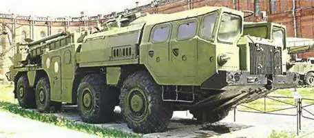 Пусковая установка 9П117М ракетного комплекса 9К72 на шасси МАЗ543 8х81965 - фото 378