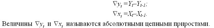 Далее рассчитывается показатель линейной корреляции абсолютных цепных приростов - фото 617