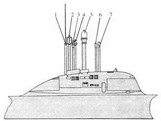 ПЛА пр 671РТ 1 ПМУ Кипарис 2 ПМУ ЛИ радиопеленгатора Завеса 3 - фото 7