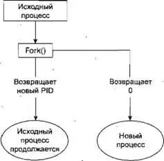 Рис 112 Если вызов forkзавершается аварийно он возвращает 1 Обычно это - фото 37