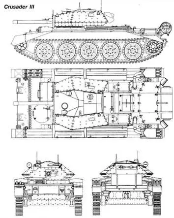 Крейсерский танк Crusader III вид сверху Башенный люк открыт на крыше башни - фото 115
