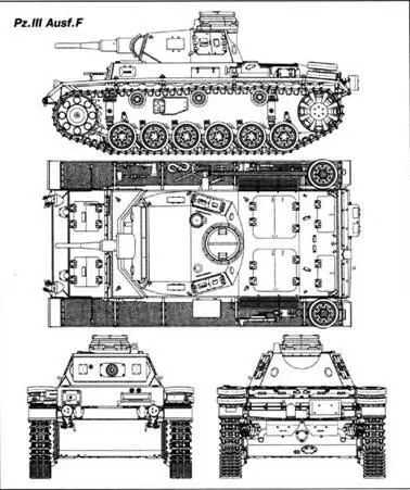 Танк PzIII Aus f F Восточный фронт 1941 г PzIIIJ лобовая броня - фото 215