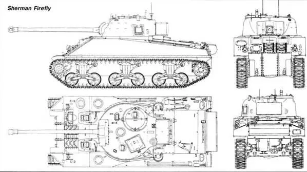 От других модификаций танк Sherman Firefly в данном случае это Sherman VC - фото 96