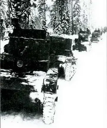 Колонна танков Т26 продвигается к Государственной границе СССР Декабрь 1939 - фото 84