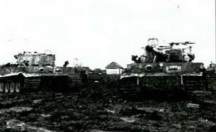 Часть панорамы Тигров захваченных в районе Умани Весна 1944 г Танк - фото 111