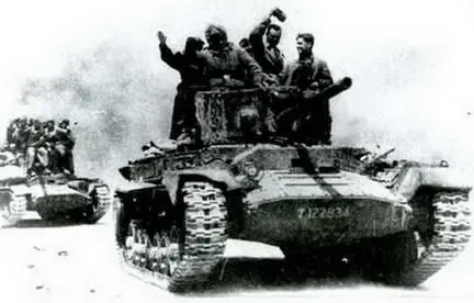 Легкие танки Mk IIIВалентайнс 57мм танковой пушкой в наступлении 1944 г - фото 88