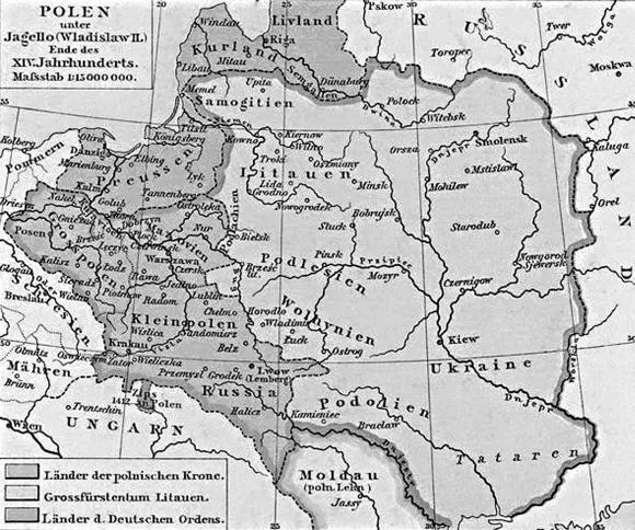 Карта Великого княжества Литовского польских земель и орденских владений в - фото 42