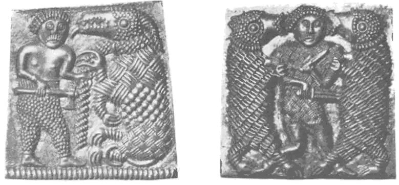 Штемпели для чеканки на которых изображены сражения богов или героев с - фото 110