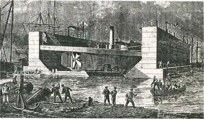 Монитор на стапельпалубе плавучего дока в Кронштадте 1870 г Монитор - фото 21
