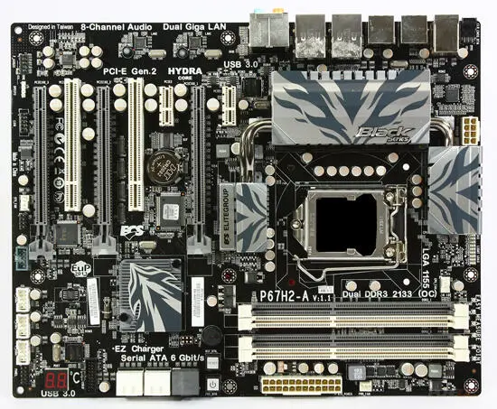 Плата P67H2A оснащена тремя слотами PCI Express 20 x16 с возможностью - фото 81